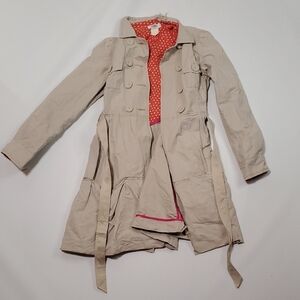 Sonia Rykiel Beige Trench Coat with Polka Dot Lining